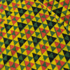 Pure Cotton Double Ajrak With Maroon Green Lime Yellow Black Small Interlocked Triangles Hand Block Print Fabric