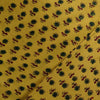 Pure Cotton Double Ajrak Yellow With Green Rust Tiny Flowers Hand Block Print Fabric