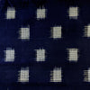 Pure Cotton Special Double Ikkat Navy With Grid Motifs Woven Fabric