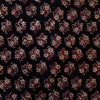 Pure Cotton Dull Black Ajrak With Flower Shrub Motif Hand Block Print Fabric