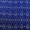 Pure Cotton Fine Blue Mercerised Ikkat With Grey Double Comb Weaves Woven Fabric