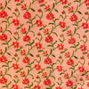 Pure Cotton Flamingo Pink Kaatha With A Floral Jaal Fabric