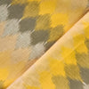 Pure Cotton Flex With Shades Of Yellow And Grey Ikkat Print Fabric