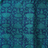 Pure Cotton Gamthi Blue With Light Blue Lotus Creeper Stripes Hand Block Print Fabric