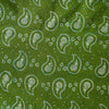 Pure Cotton Gamthi Green With Cream And Light Green Paisley Jaal Hand Block Print Fabric1-min