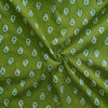 Pure Cotton Gamthi Green With Cream And Light Green Paisley Motifs Hand Block Print Fabric