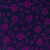 Pure Cotton Gamthi Navy Blue With Purple Pink Leaves And Flowers Motifs Hand Block Print Blouse Fabric ( 1 Meter )