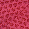 Pure Cotton Gamthi Pink With Maroon Orange Flwer Motif Hand Block Print Fabric
