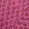 Pure Cotton Gamthi Pink With Small Leaf Plant Hand Block Print Fabric