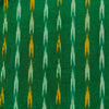 Pure Cotton Green Ikkat With Yellow Weaves Woven Fabric