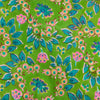 Pure Cotton Green Jaipuri With Pink And Blue Fruits Hand Block Print Fabric