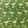 Pure Cotton Green Kaatha With White Ibis Hand Block Print Fabric