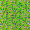 Pure Cotton Green With Pink And Blue Flower Jaal Hand Block Print Blouse Fabric ( 1.25 Meter )
