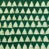 Pure Cotton Greenish Teal Blue Dabu With Cream Small Triangles Hand Block Print Fabric