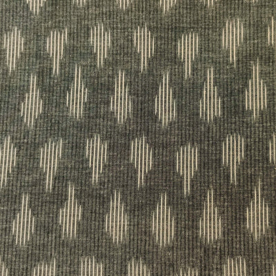 Pure Cotton Grey Ikkat With Stripes Self Design And Cream Motifs Woven blouse piece Fabric( 90 meter)