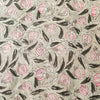 Pure Cotton Grey Jaipuri With Opium Poppy Jaal Hand Block Print Fabric
