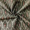 Pure Cotton Grey Mercerised Ikkat With Honeycomb Weaves Handwoven Fabric