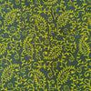 Pure Cotton Grey With Yellow Kairi Jaal Hand Block Print Fabric