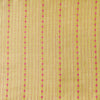 Pure Cotton Handloom Beige With Pink Thread And Flower Stripes Woven Fabric