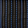 Pure Cotton Handloom Black With Silver Stripes And Blue Fish Stripes Woven Fabric