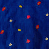 Pure Cotton Handloom Blue With Vintage Leaves Embroidered Fabric