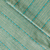 Pure Cotton Handloom Blue With Thread And Flower Stripes Woven Fabric