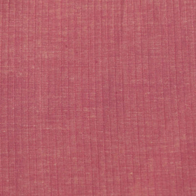 Pre-cut ( 1.73 Meter ) Pure Cotton Handloom Pink With Slub Stripes Hand Woven Fabric