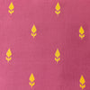 Pure Cotton Handloom Rouge Pink With Flower Bud Woven Fabric