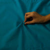 Pure Cotton Handloom Teal Blue With Slub Stripes Hand Woven Fabric