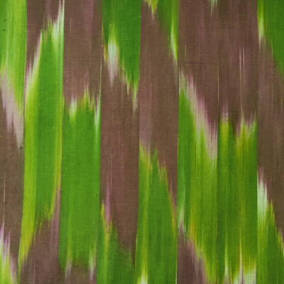 Pure Cotton Handloom With Green And Purplish Grey Merged Shaded Woven Fabric