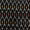 Pure Cotton Ikkat Black With Cream Yellow And Red Honey Comb Weaves Hand Woven Fabric