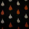 Pure Cotton Ikkat Black With Orange And Grey Weaves Woven Fabric