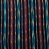 Pure Cotton Ikkat Black With Red Blue Lines Woven Fabric