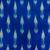 Pure Cotton Ikkat Blue With Cream Arrow Hand Woven Fabric