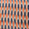 Pure Cotton Ikkat Cream With Grey And Orange Weaves Woven Fabric
