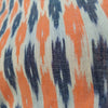 Pure Cotton Ikkat Cream With Grey And Orange Weaves Woven Fabric
