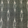 Pure Cotton Ikkat Grey With Long Oval Weave Motif Hand Woven Fabric