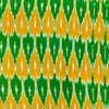 Pure Cotton Ikkat Light Mustard And Green HoneyComb Weave Hand Woven Fabric