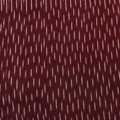 Pre Cut 2.10 Meter Pure Cotton Ikkat Maroon With Tiny Weaves Woven Fabric