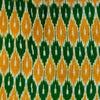 Pure Cotton Ikkat Mustard And Dark Green HoneyComb Weave Hand Woven Fabric