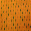Pure Cotton Ikkat Mustard With Green Lines Fabric
