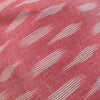 Pure Cotton Ikkat Pastel Peach With Cream Lines Motifs Woven Fabric