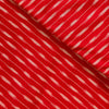 Pure Cotton Ikkat Red With Cream Lines Weaves Woven Fabric