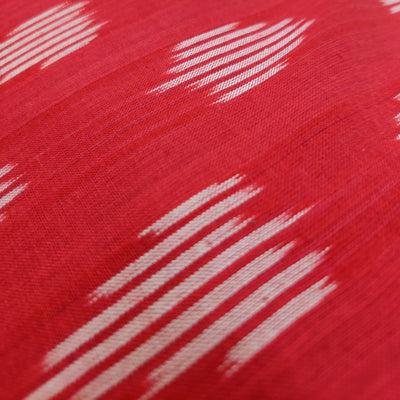 Pure Cotton Ikkat Red With Spot Weaves Woven Fabric
