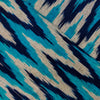 Pure Cotton Ikkat Shades Of Blue Long W Weaves Hand Woven Fabric