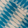 Pure Cotton Ikkat Shades Of Light Blue Honey Comb Fabric