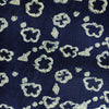 Pure Cotton Indigo Black Self Design With Wild Flower Hand Block Print Fabric