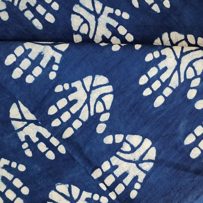 Pure Cotton Indigo Dabu With Hand Print Hand Block Print Fabric