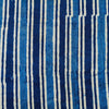Pure Cotton Indigo Dark Blue With White And Light Blue Stripes Hand Block Print Fabric