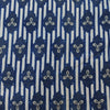 Pure Cotton Indigo Stripes With Motifs Hand Block Print Fabric